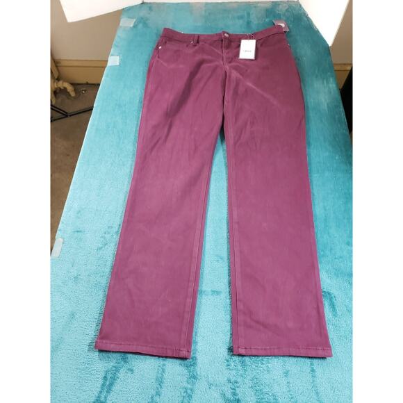 Gloria Vanderbilt Jeans Sz 14 Womens Purple Low Rise Sadie Slim Straight NWT - Picture 1 of 16